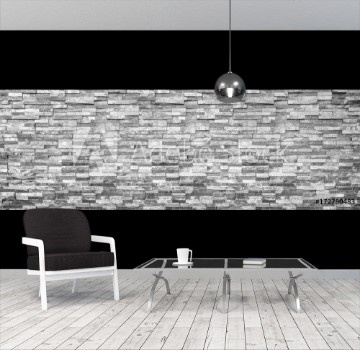 Picture of horizontal modern brick wall for pattern and background